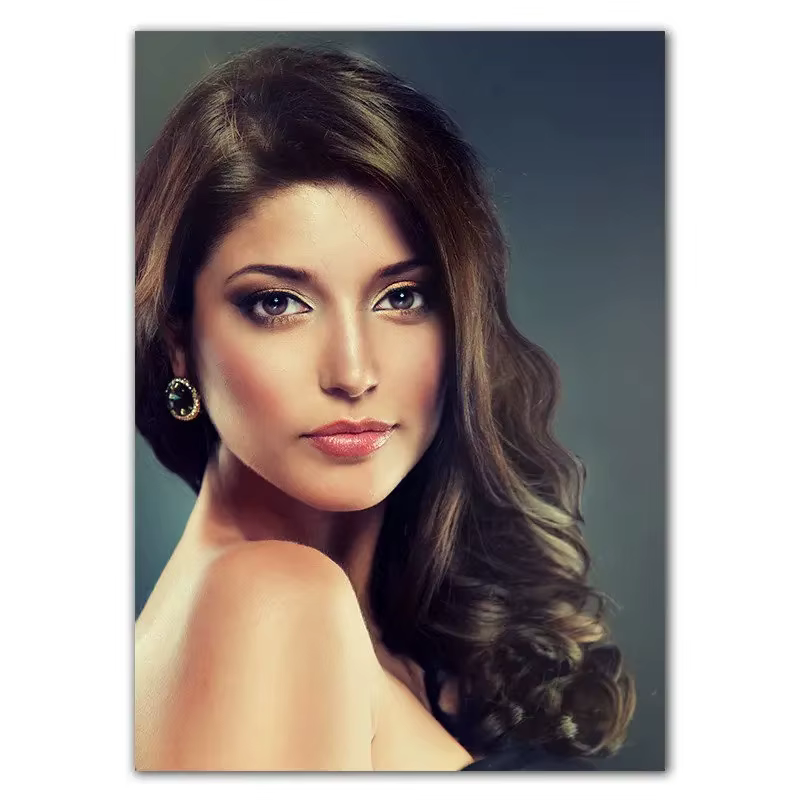 Affiche Murale de Mode Coiffure Beauté, Impression sur Toile pour Salon, Image de Modèle Cheveux Rai