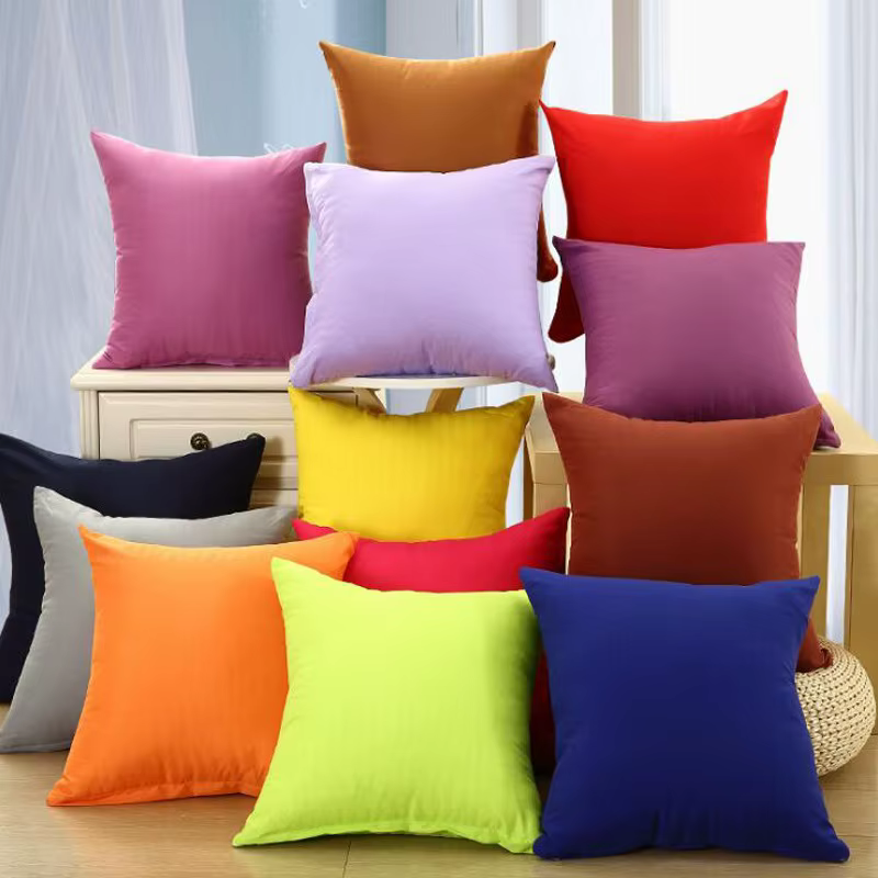 Housse de coussin couleur bonbon, taie d'oreiller de couleur unie, taie d'oreiller décorative pour s