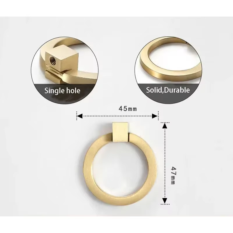 MELFurniture-Bouton de meuble de cuisine doré, anneaux à trou unique, bouton de porte, moderne