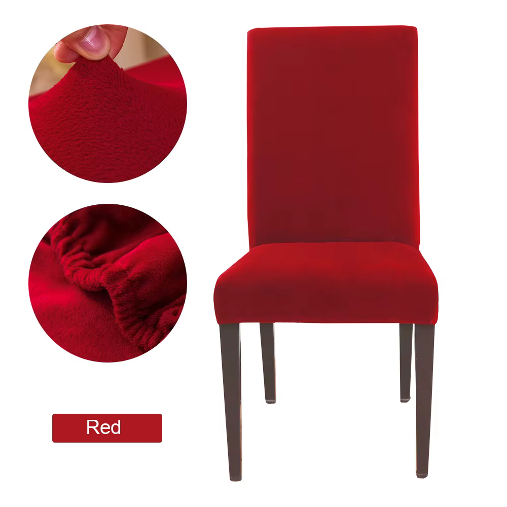 Housses de chaise de salle à manger en peluche housses de chaise extensibles pour salle à manger hou