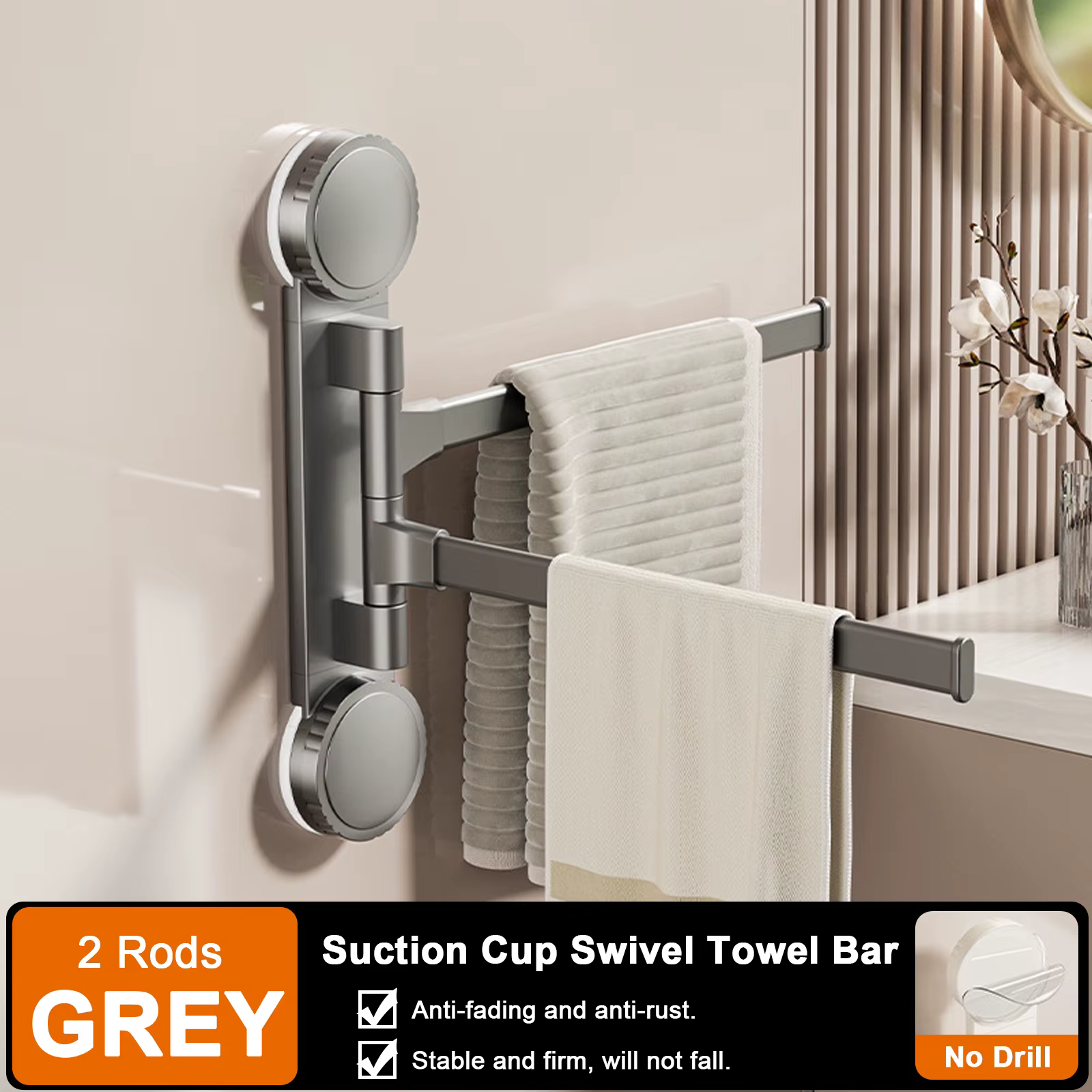 Porte-serviettes rotatif porte-serviettes en aluminium 2/3/4/5 barres porte-serviettes cuisine salle
