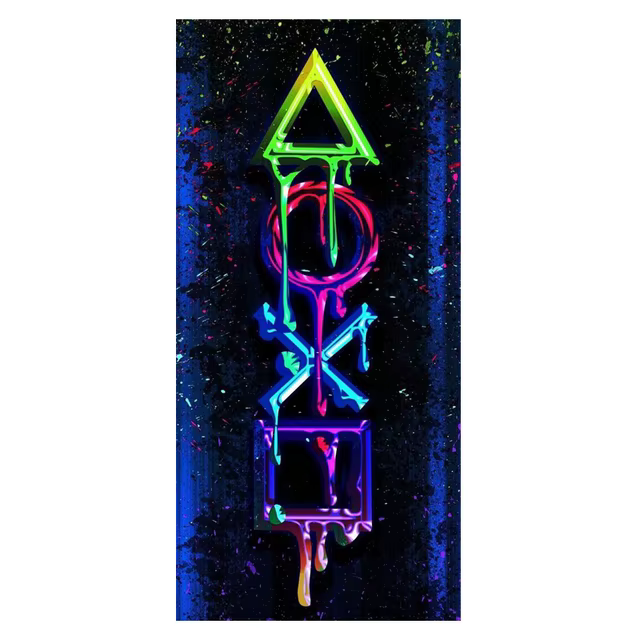 Graffiti PlayStation Gamer Room Canvas Painting, DownloGaming Poster and Prhonneur, Wall Art, Manage