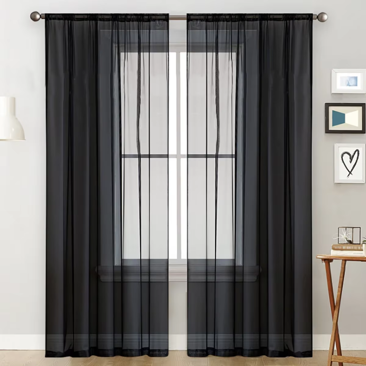Rideau transparent moderne de couleur unie, rideaux pour salon, chambre à coucher, décoration de la 