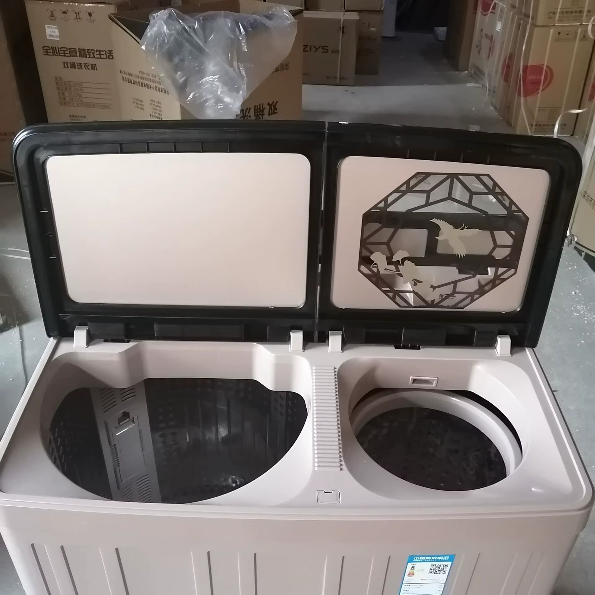 Lave-linge semi-automatique double tambour 15 kg pour usage domestique, grande capacité, avec foncti