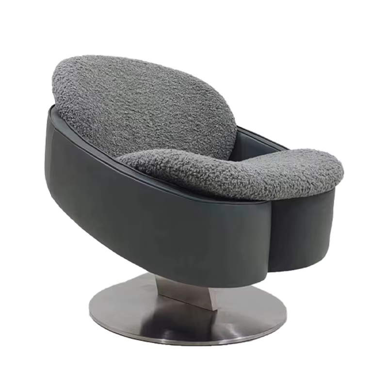 Fauteuil individuel créatif et minimaliste en acier inoxydable pour salon, salle d'exposition, récep