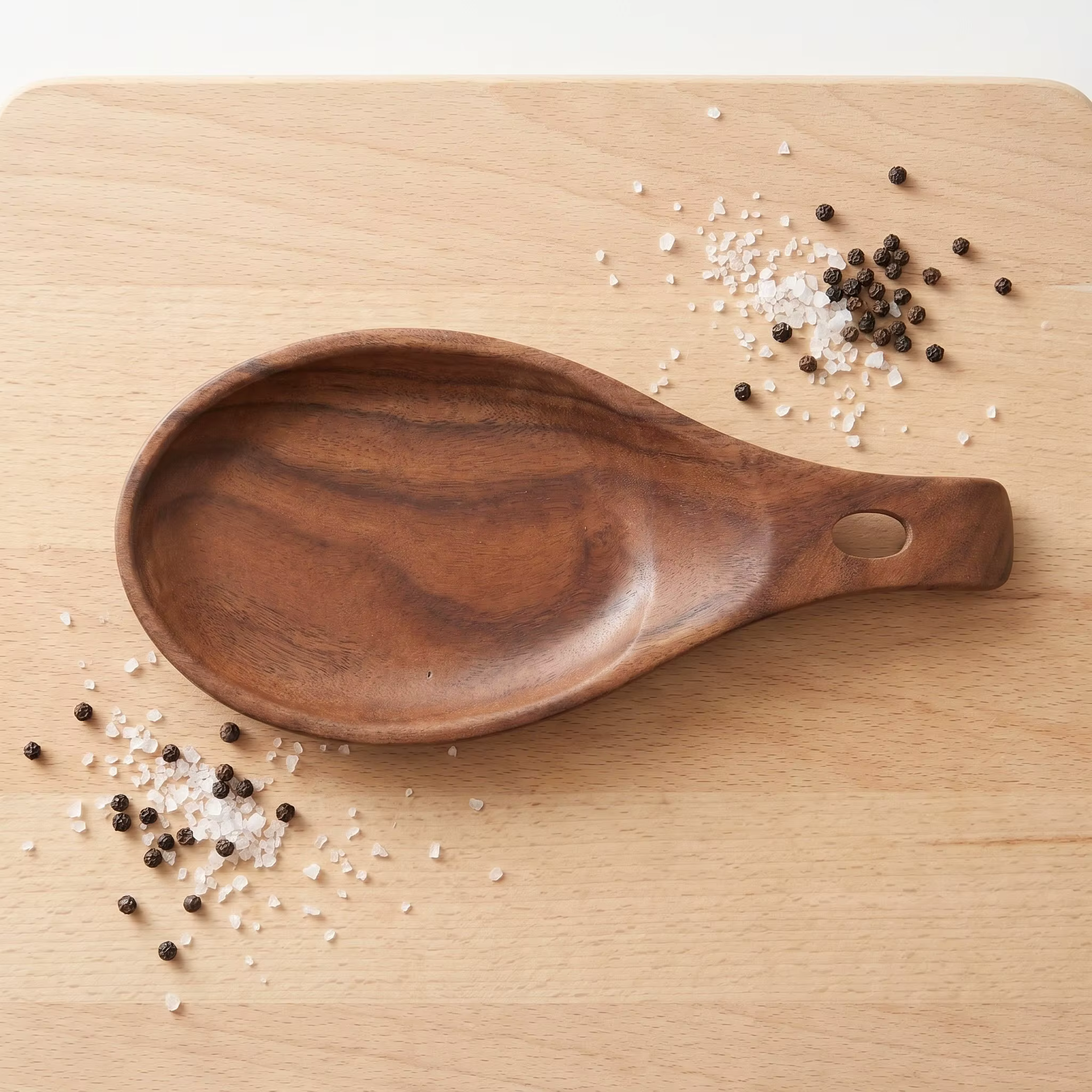 Support à cuillères en bois rétro pour comptoir de cuisine, repose-cuillères pour la cuisson et le s
