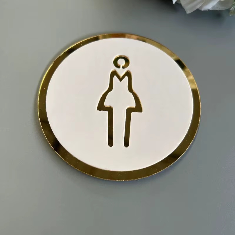 Panneau WC 3D Autocollant Mural Imperméable en Acrylique pour Hommes et Femmes, Idéal pour Salle de 