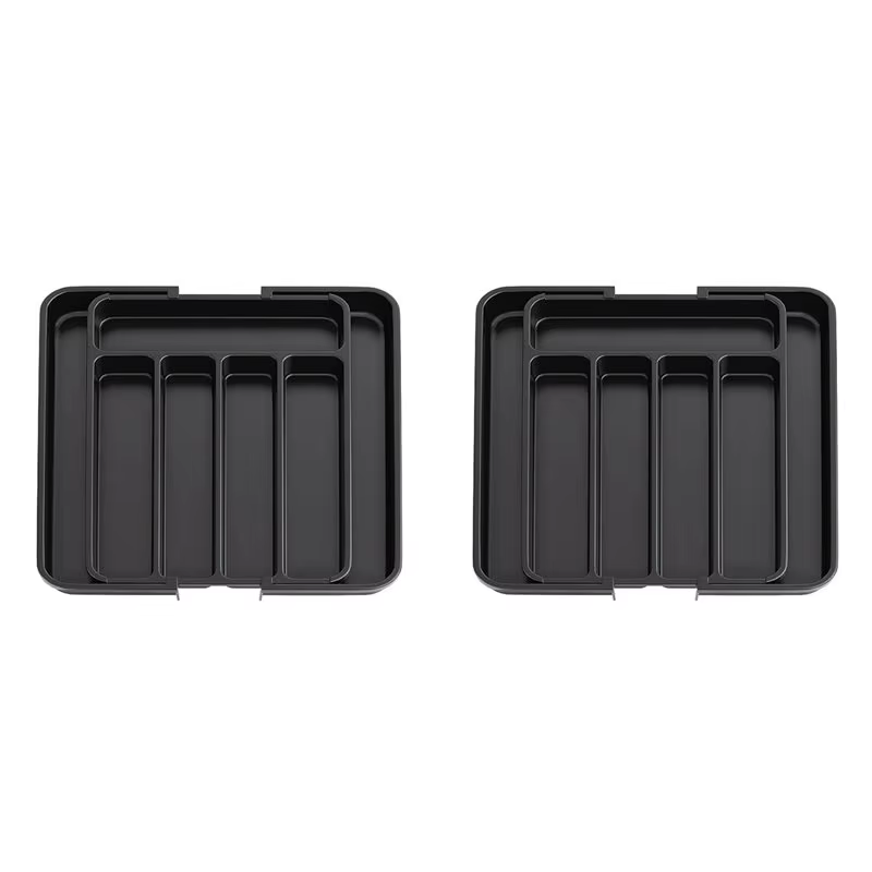 Organisateur d'argenterie BSEVB-2X - Organisateur de tiroir de cuisine extensible, organisateur d'us