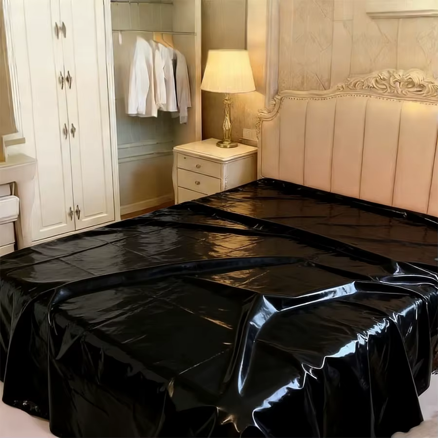 Housse de matelas imperméable en PVC noir pur, housse de matelas Anti-salissure et Anti-salissure po