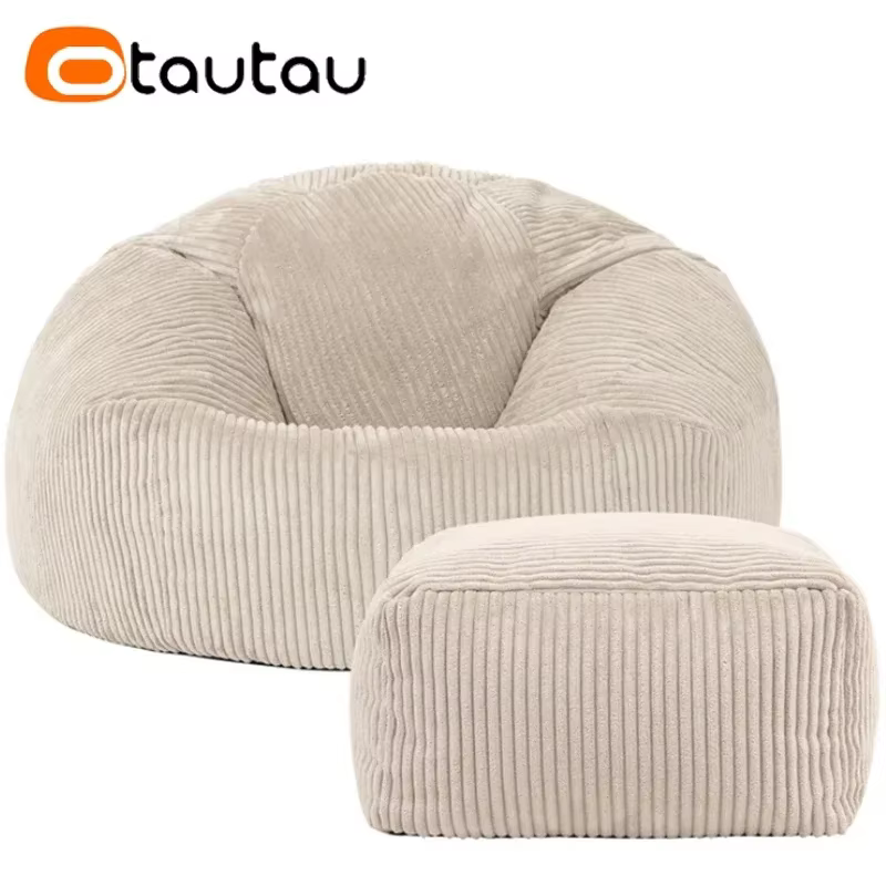 OTAUTAU velours côtelé pouf Pouf couverture sans remplissage paresseux sol pouf chaise Sac bouffée p