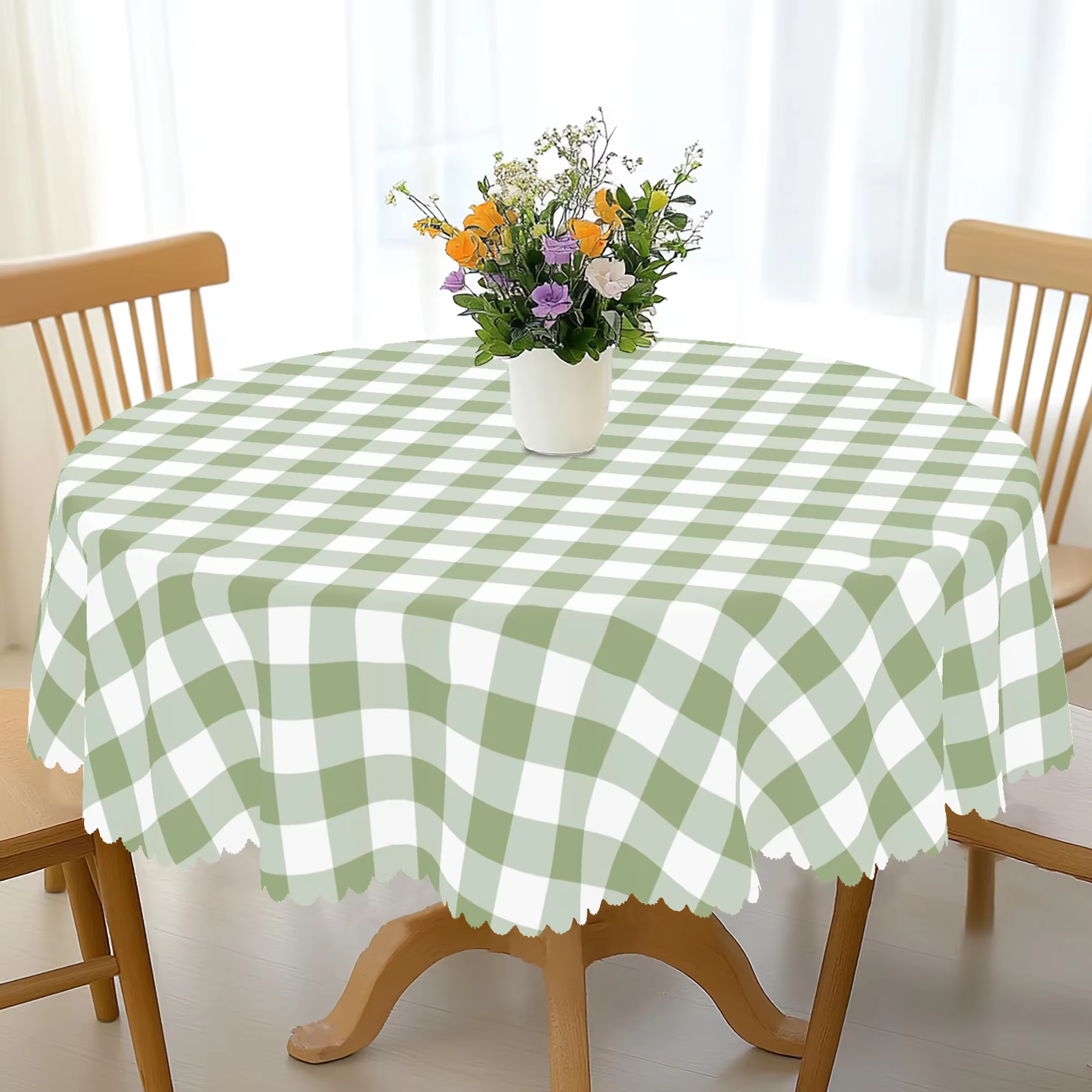 Nappe rectangulaire à carreaux Buffalo vert sauge pour mariage, fête, décoration de ferme, nappe à c