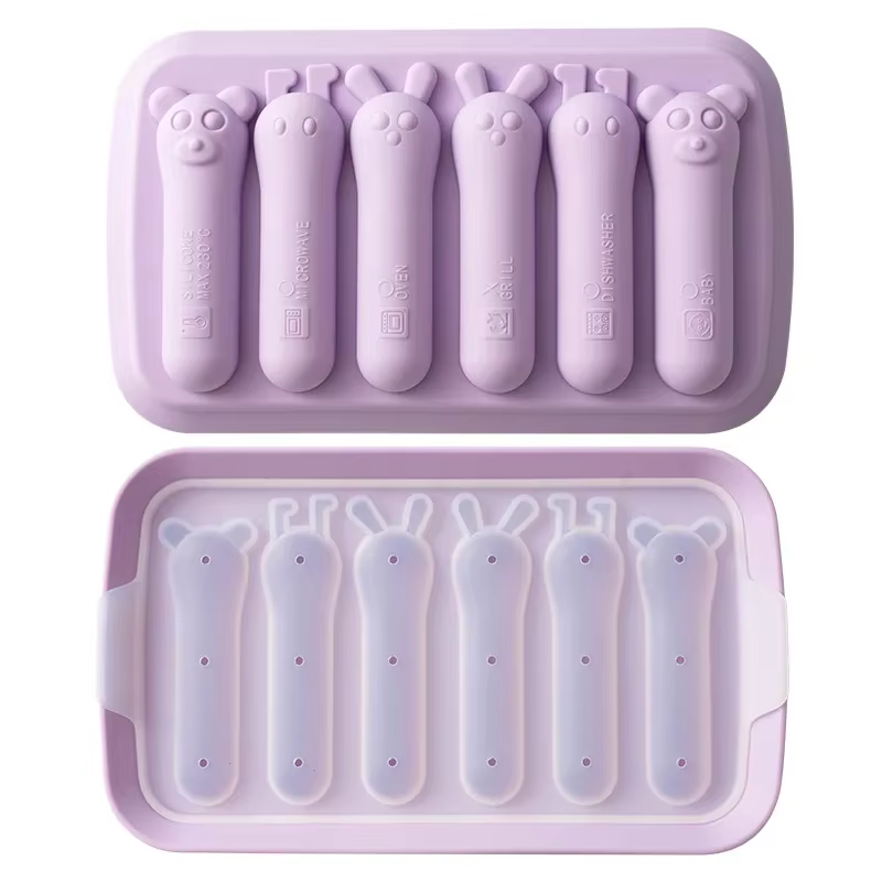 Moule à saucisses en silicone avec couvercle, 6 grilles, bricolage, jambon, hot-dog, moules exécutif