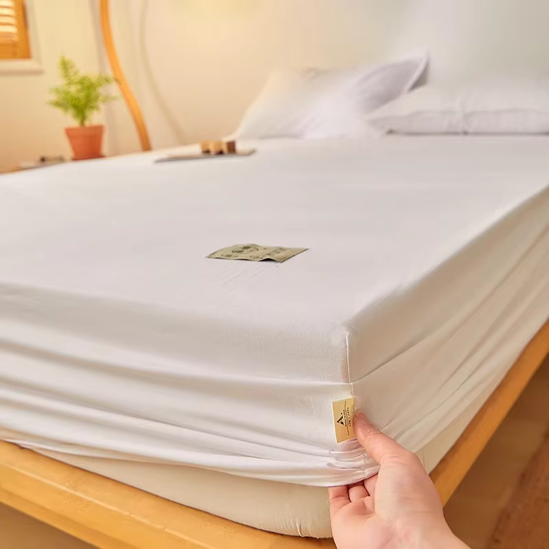 Drap-housse de lit de luxe en pur coton égyptien, couvre-matelas, linge de lit élastique, drap de li