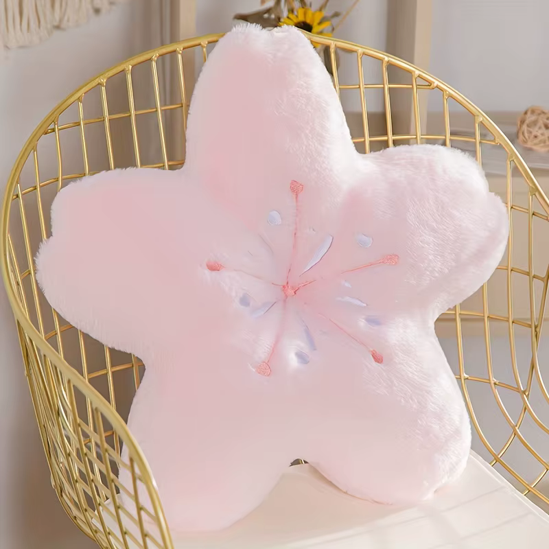 1 oreiller de voiture en forme de fleur de cerisier pour siège, super doux et avec sangle réglable, 
