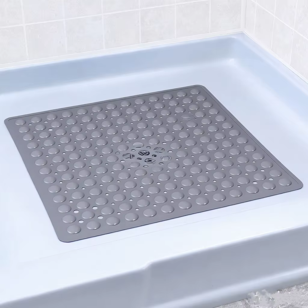 Tapis de douche carré antidérapant 53x53cm, tapis de bain carré pour l'intérieur de la baignoire, ta