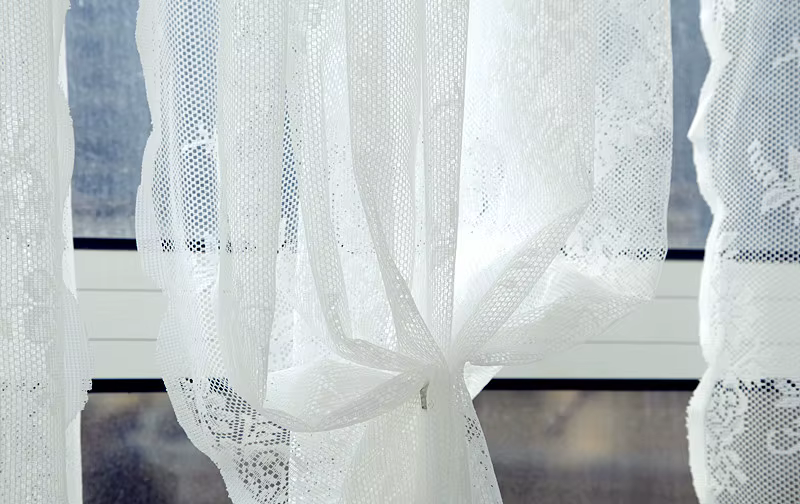 Rideaux en dentelle florale pour la décoration de la maison, rideaux transparents Tyys, rideau roman