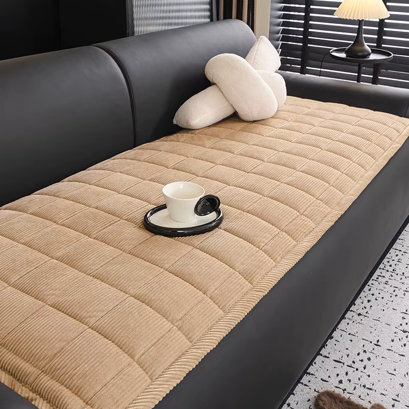 Coussin de siège antidérapant minimaliste moderne, nouvelle grille en velours côtelé, tapis de canap