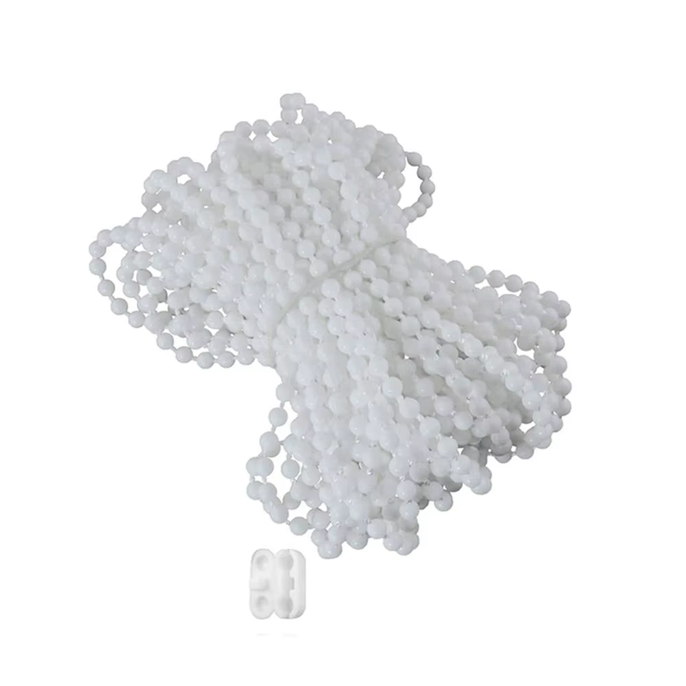 Accessoires pour rideaux romains blancs avec connecteurs, chaîne de rideau à enrouleur, chaîne perlé