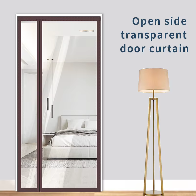 Rideaux transparents rideaux eva maille diamant auto-adhésive adsorption magnétique sans poinçonnage