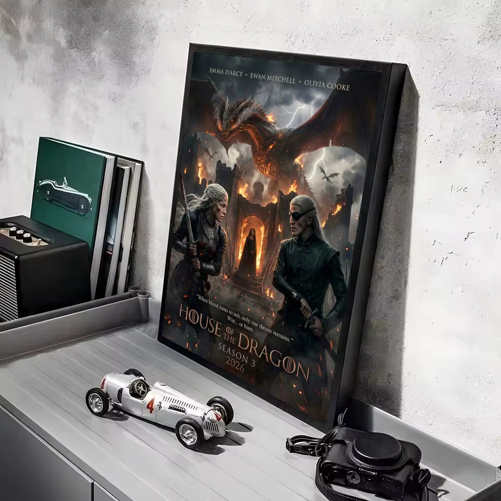 Affiche du film H-House of the Dragon, impressions d'art mural minimalistes modernes pour chambre à 