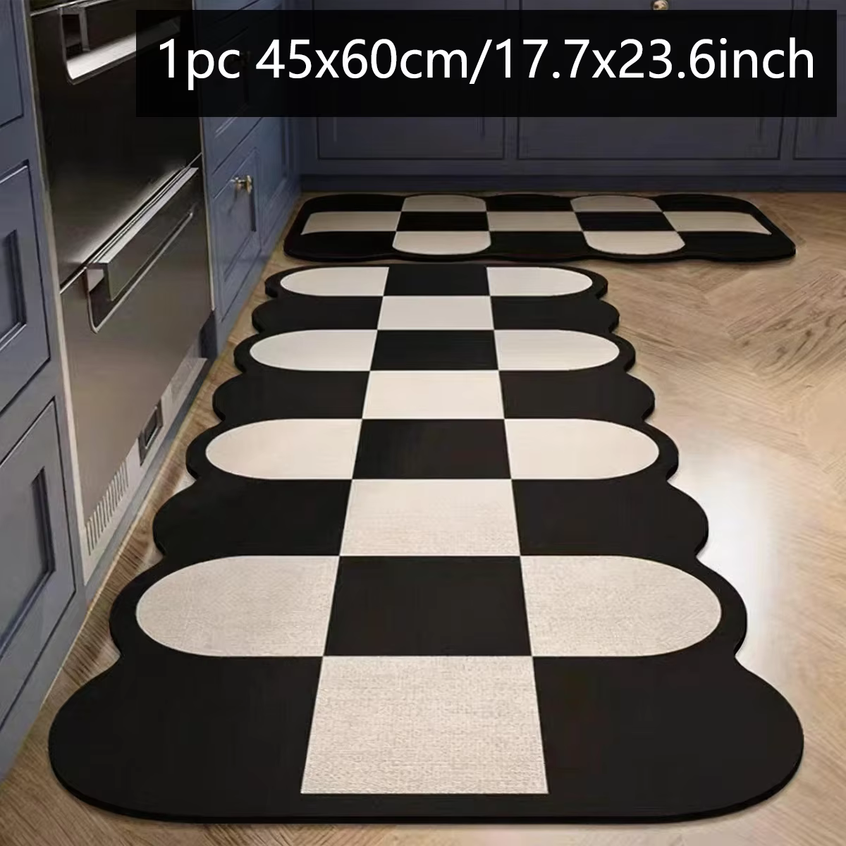 Tapis de sol imprimé minimaliste pour cuisine, longue bande antidérapante en terre de diatomée, tapi