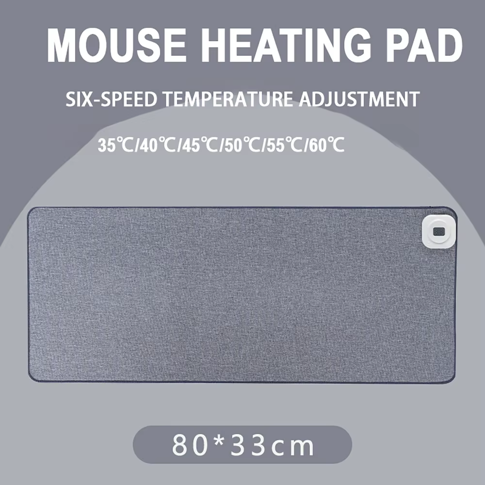 Tapis de souris chauffant 80x33cm 35 ℃ /40 ℃ /45 ℃ /50 ℃ /55 ℃ /60 ℃   Tapis de souris d'hiver régla