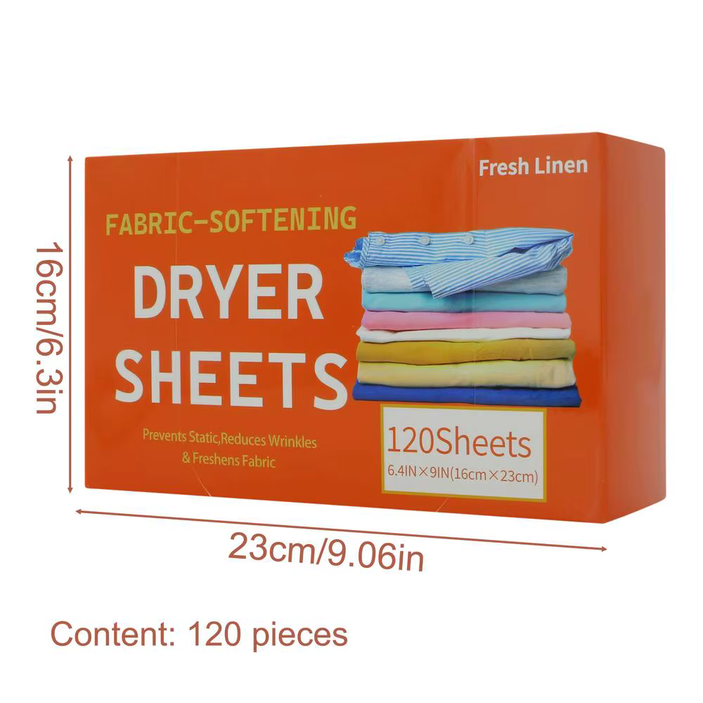 Feuilles adoucissantes pour tissus 120 pièces, feuilles de lessive parfumées, feuilles pour sèche-li