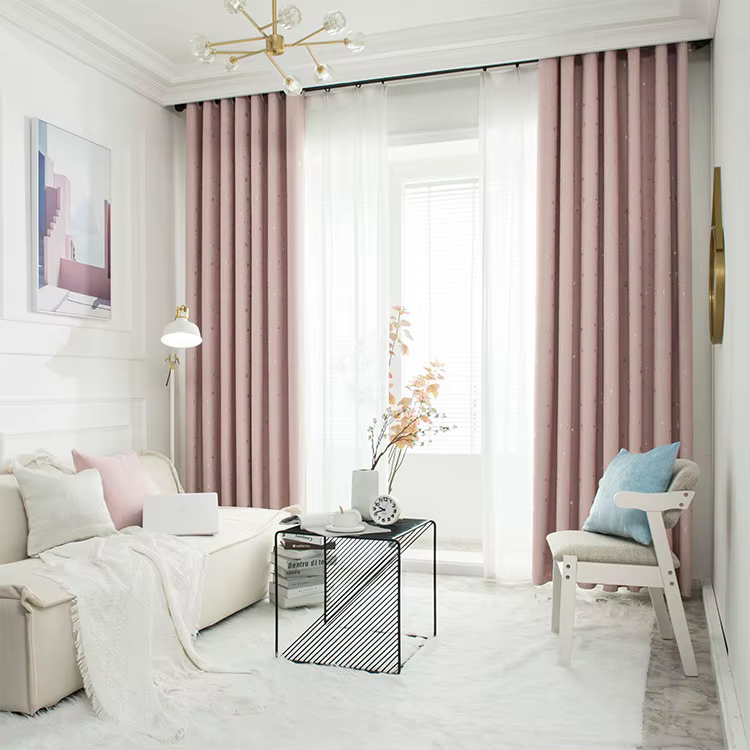 Rideau Étoile pour Chambre d'Enfant, Rideau en Lin Nordique Simple, Rideau Fini pour Salon, Chambre 