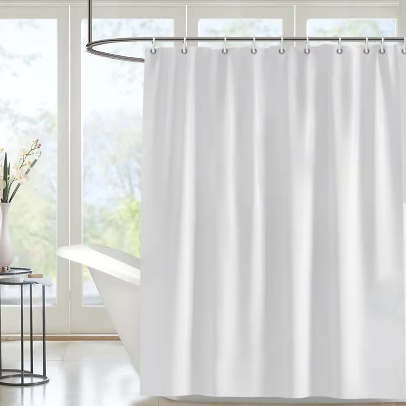 Rideaux de douche blancs, couleur unie, pour salle de bain, tissu Polyester, cloison lavable et impe