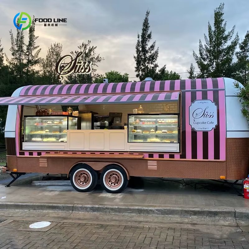Remorque de restauration mobile personnalisée de 16 pieds avec cuisine complète certifiée CE pour la