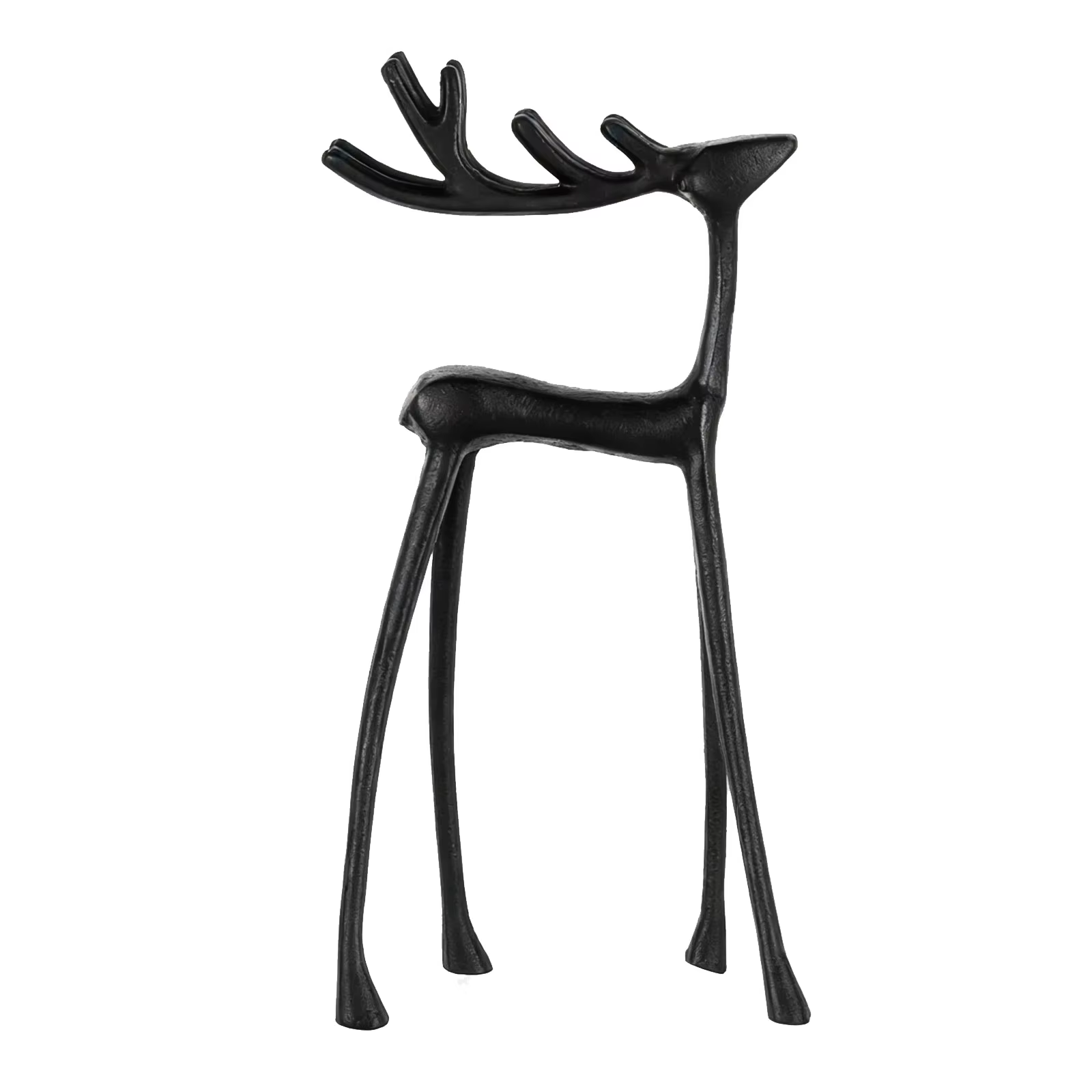 Statues de renne noire, Figurines de noël modernes, Sculpture de renne de noël pour salon, étagère d
