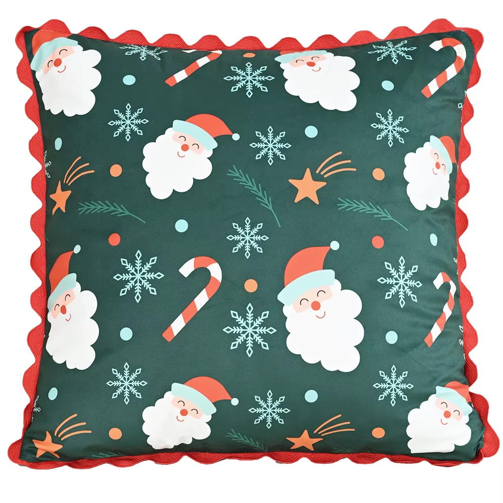 Housse de coussin à volants en dentelle florale de noël 45x45cm, taie d'oreiller douce en velours po