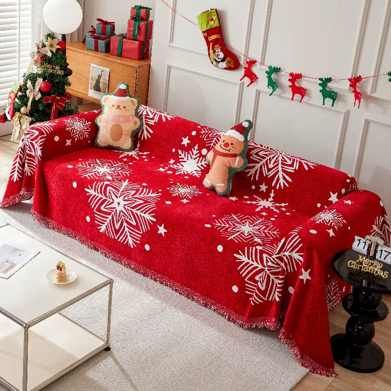 Juste de canapé universelle multifonctionnelle pour la décoration de la maison, couverture de Noël r