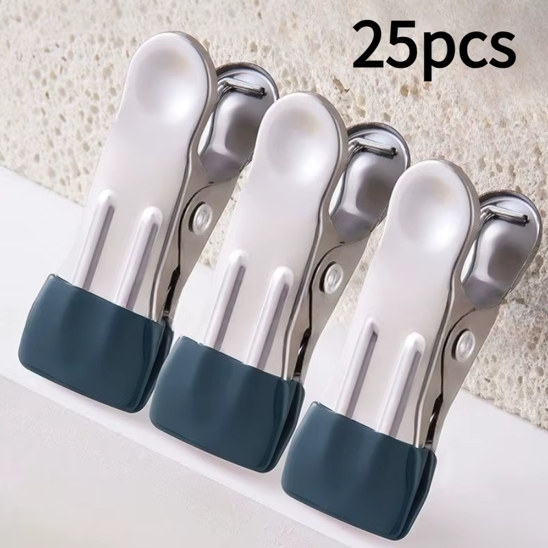 25 pinces à linge robustes en acier inoxydable |   Convient pour accrocher les vêtements |   Pinces 