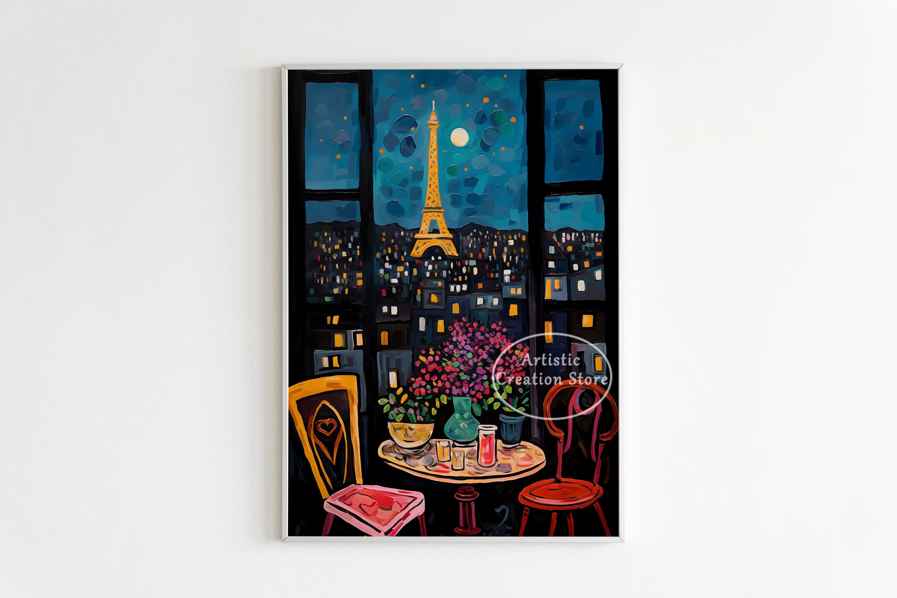 Matisse – affiche de vue sur Paris, fenêtre ouverte, peinture sur toile, imprimés, Art Floral médite