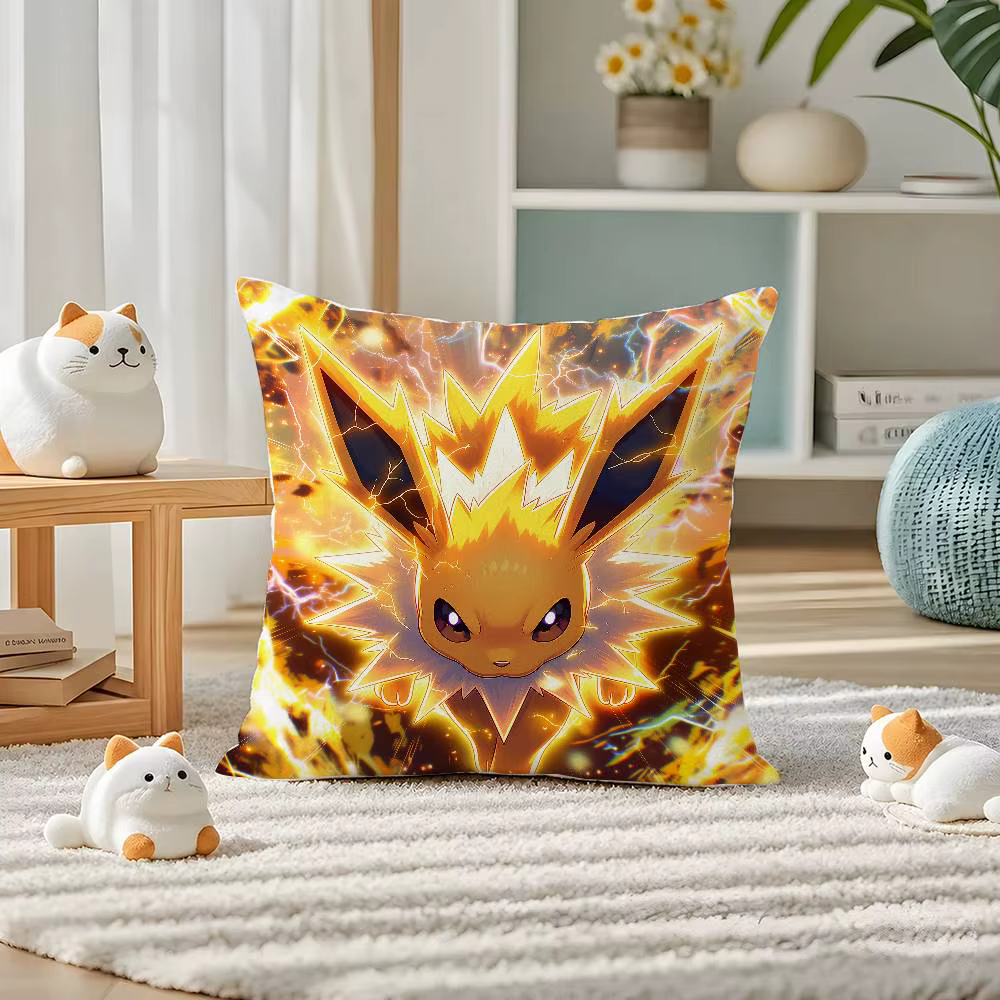 Housse de coussin en peluche courte et douce Pokemon Psyduck, housse de coussin en peluche courte po