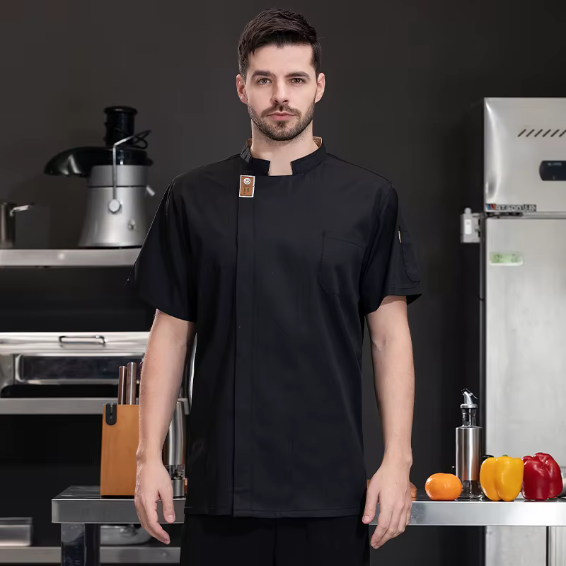 Chemise de cuisine été 2026 - Uniforme de serveur pour hôtel et restaurant - Uniforme de travail pou