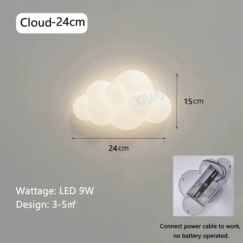 Lampes murales nuage blanc pour chambre d'enfant chambre d'enfant en forme d'étoile chambre chevet a
