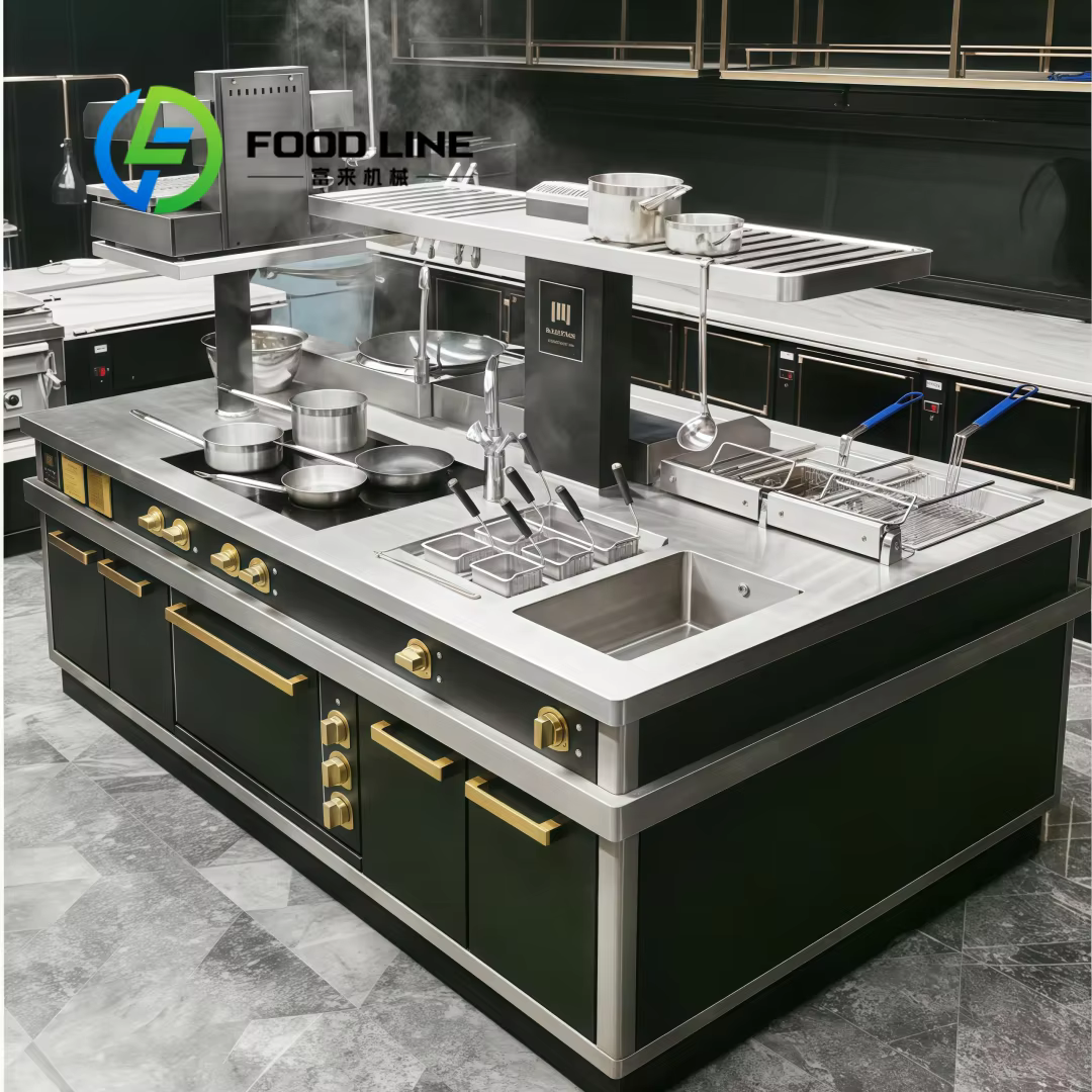 Système de cuisine Commercial haut de gamme personnalisé, équipement de luxe intégré intelligent pou