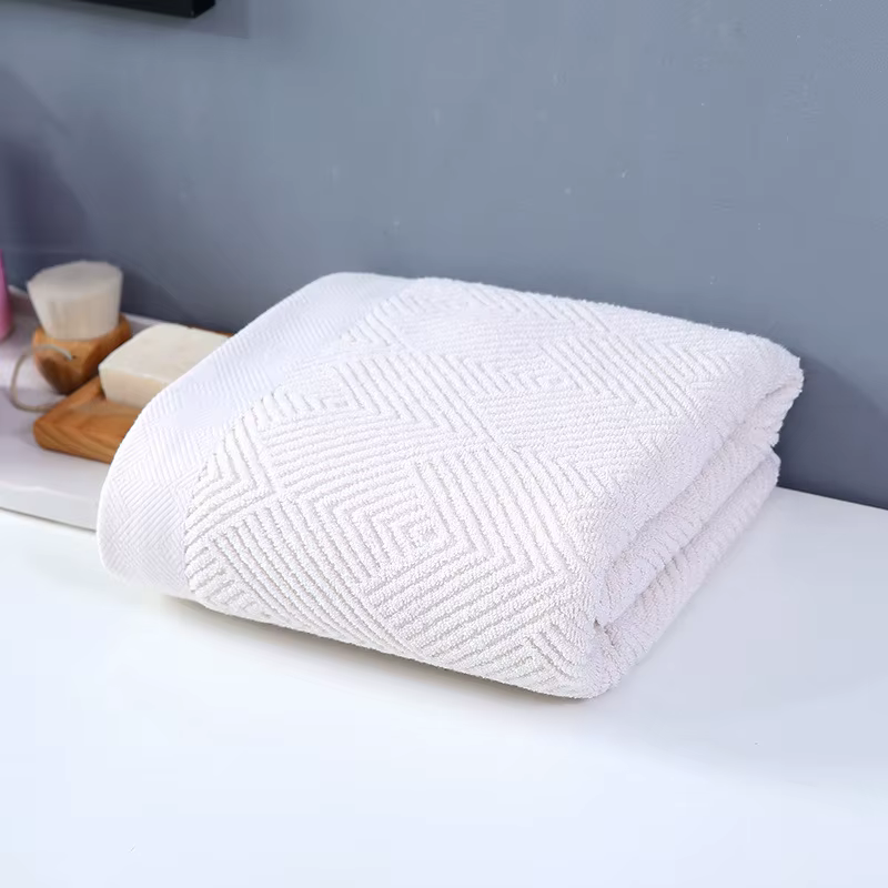 Serviette de bain en pur coton optique pour adulte et famille, terrestre bouillette douce et absorba