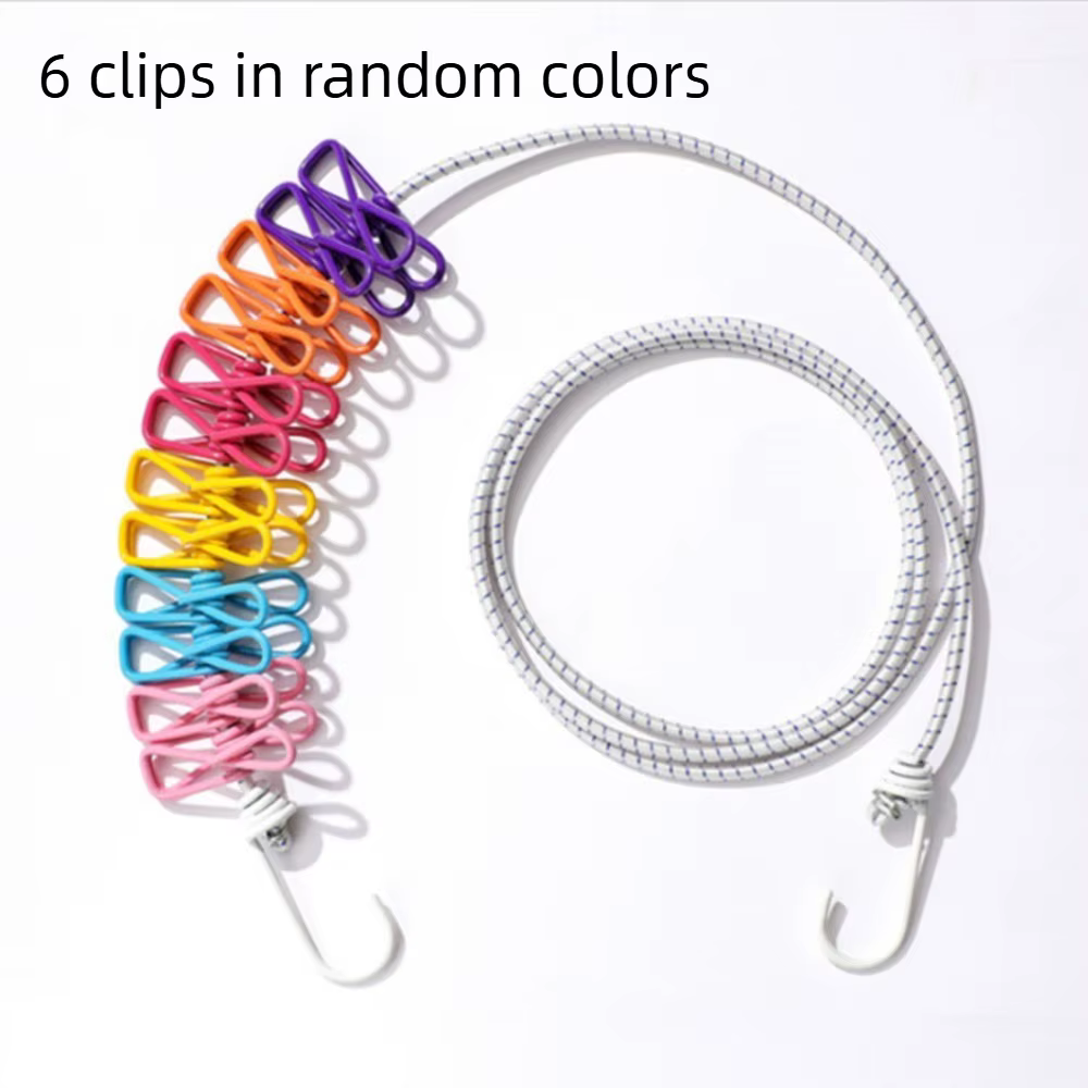 Corde à linge rétractable de 1,8 m, corde à linge portable avec pinces pour le séchage du linge, acc