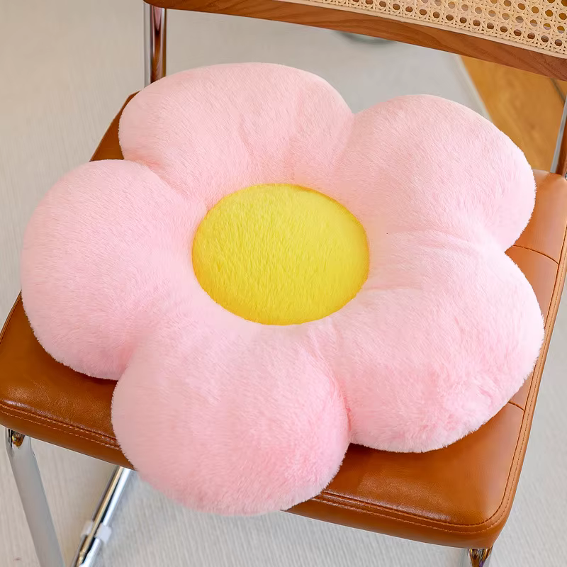 Coussin en tissu de forme circulaire à fleurs, avec sieste douce, pour bureau, salle de classe, chai