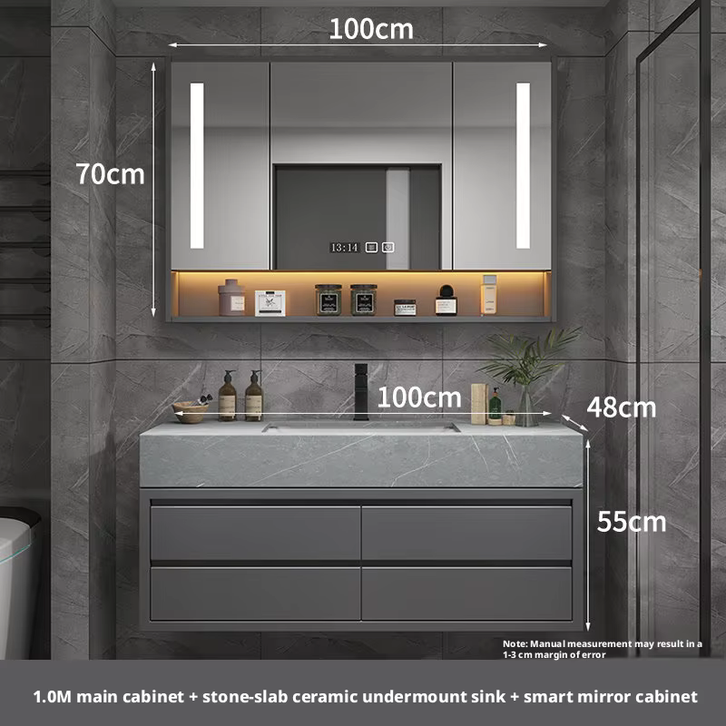 Armoires de salle de bain en bois massif, amélioration de la maison intelligente moderne, meubles, a