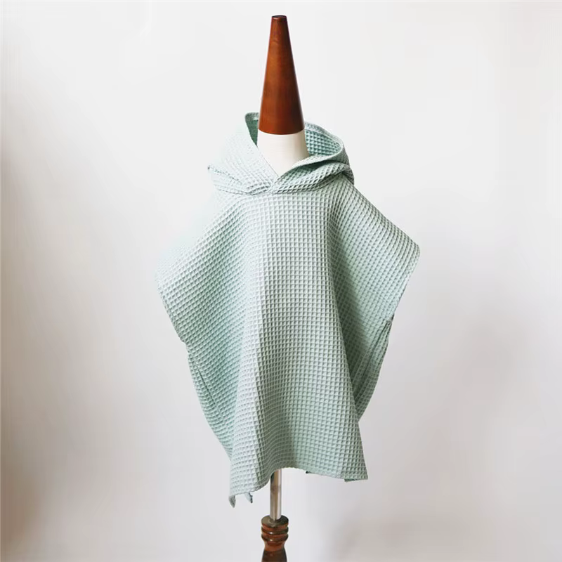 Serviette de Bain en Coton Gaufré à Capuche pour Bébé Garçon et Fille, Cape de Plage, Couverture, Pe