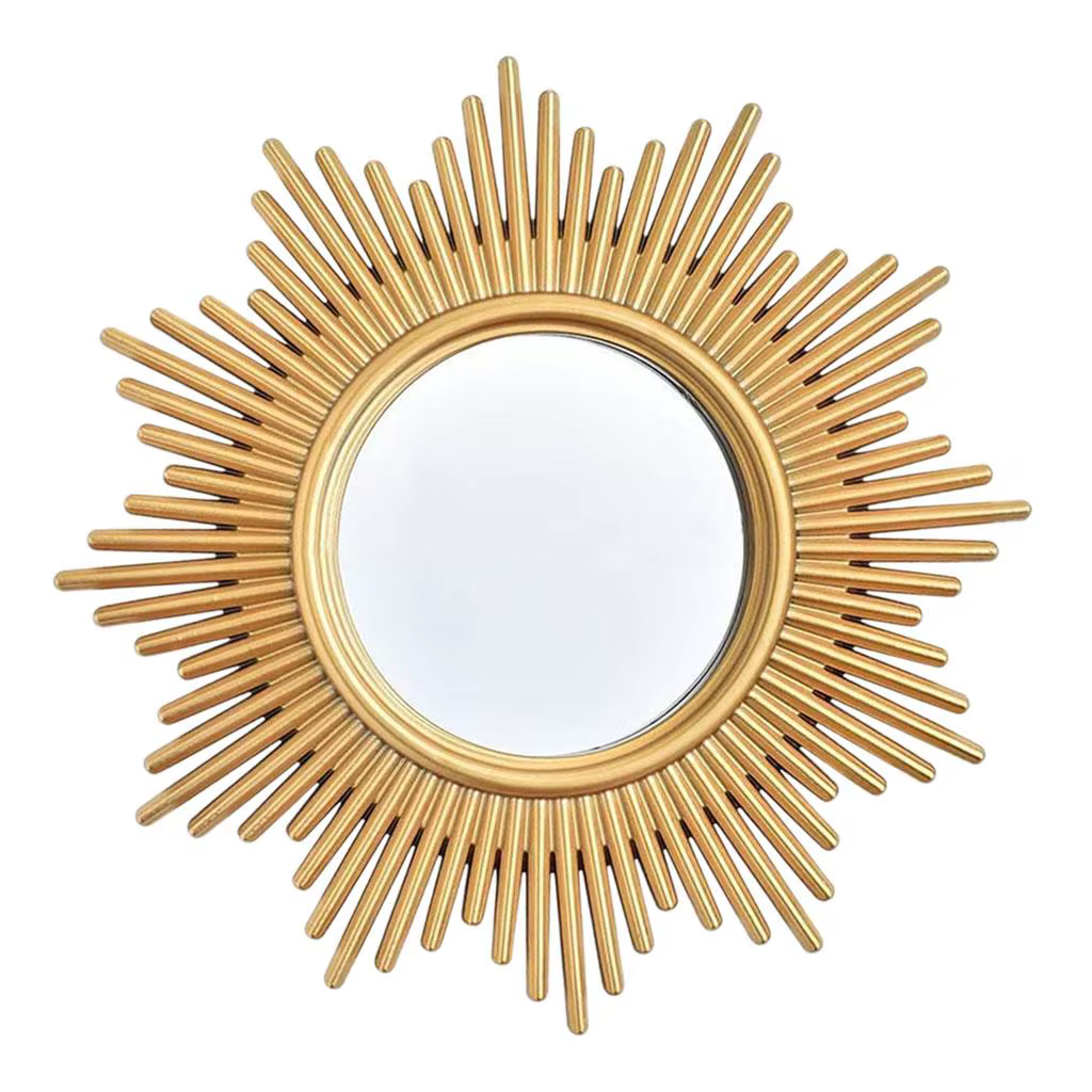 Miroir rond décoratif de style européen, miroir mural encadré en plastique pour entrées, salle de ma