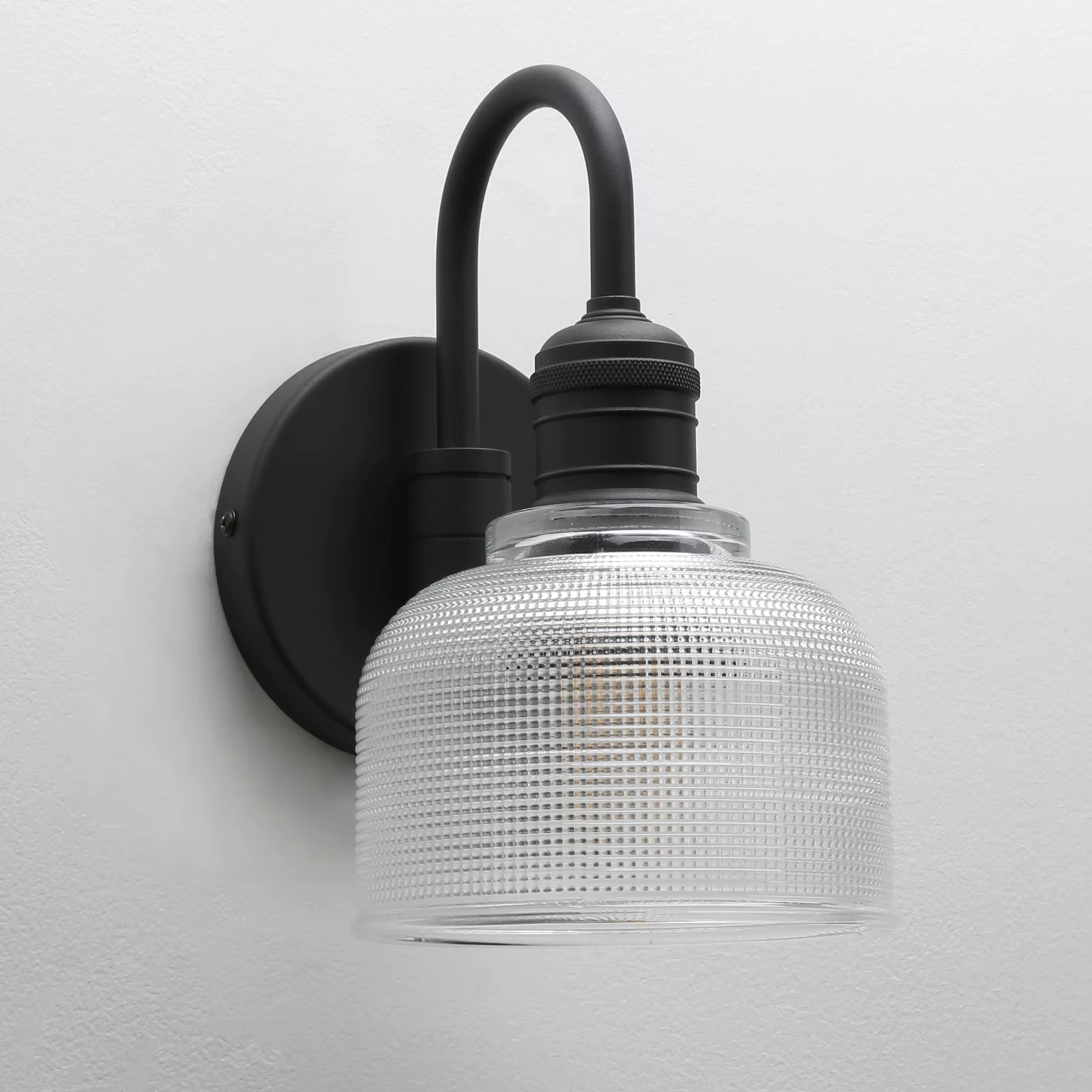 Lampe murale rétro Permo avec abat-jour en verre en forme de bol, idéale pour les chambres, les cuis