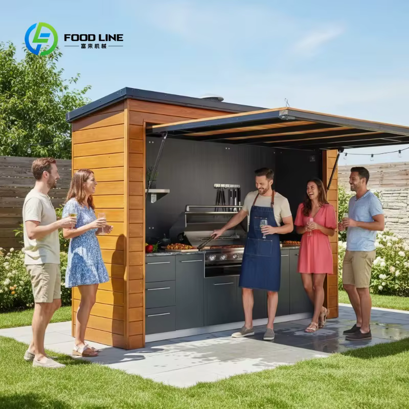 Ensemble de cuisine extérieure personnalisé en acier inoxydable 304, armoires de cuisine extérieures
