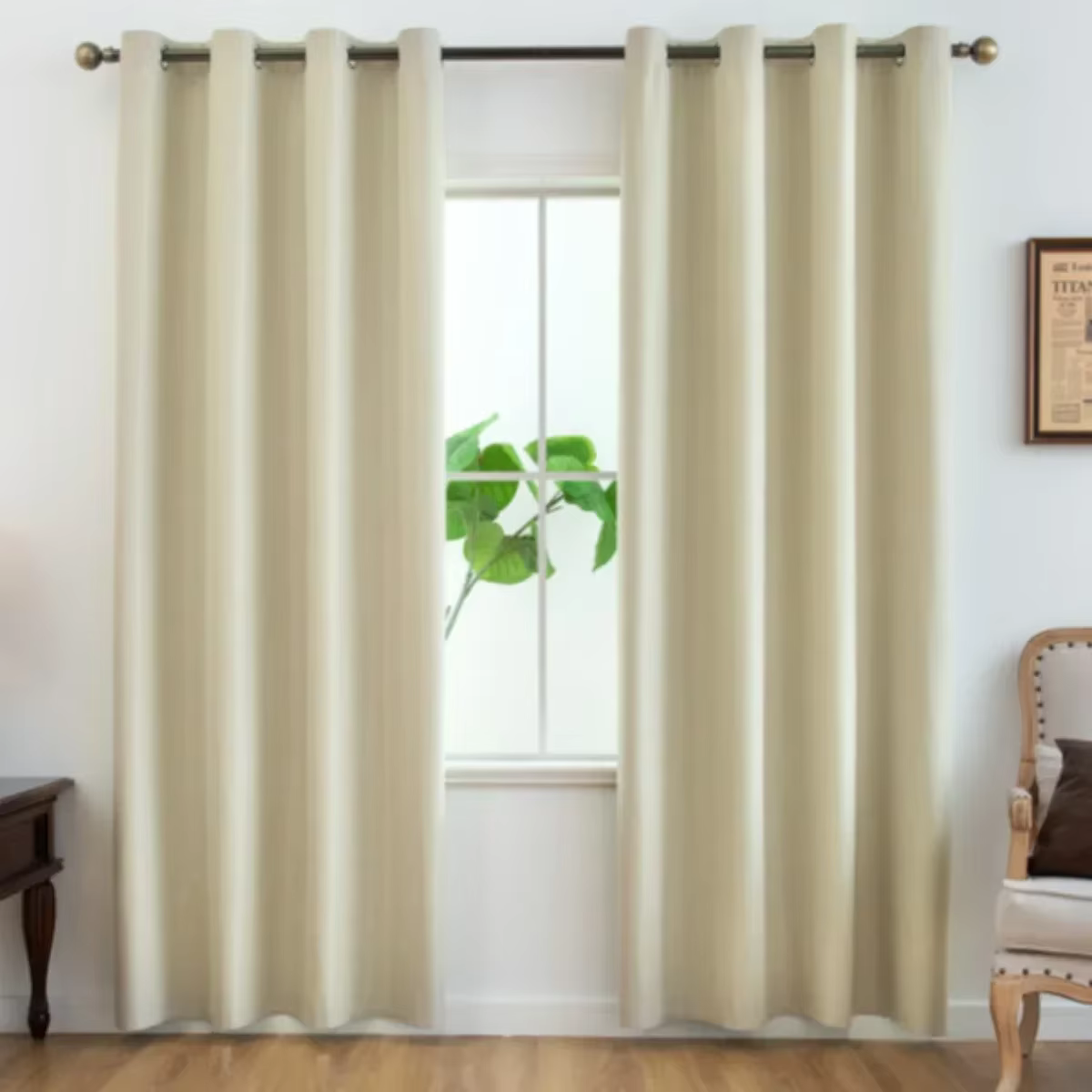 Rideaux thermiques occultants avec revêtement isolé, 2 pièces, rideaux de fenêtre pour chambre à cou