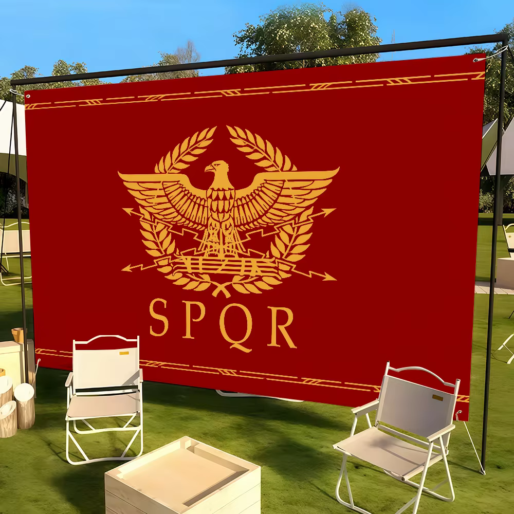Drapeau aigle impérial doré Rome SPQR pour décoration murale de salon, maison, dortoir, extérieur, c