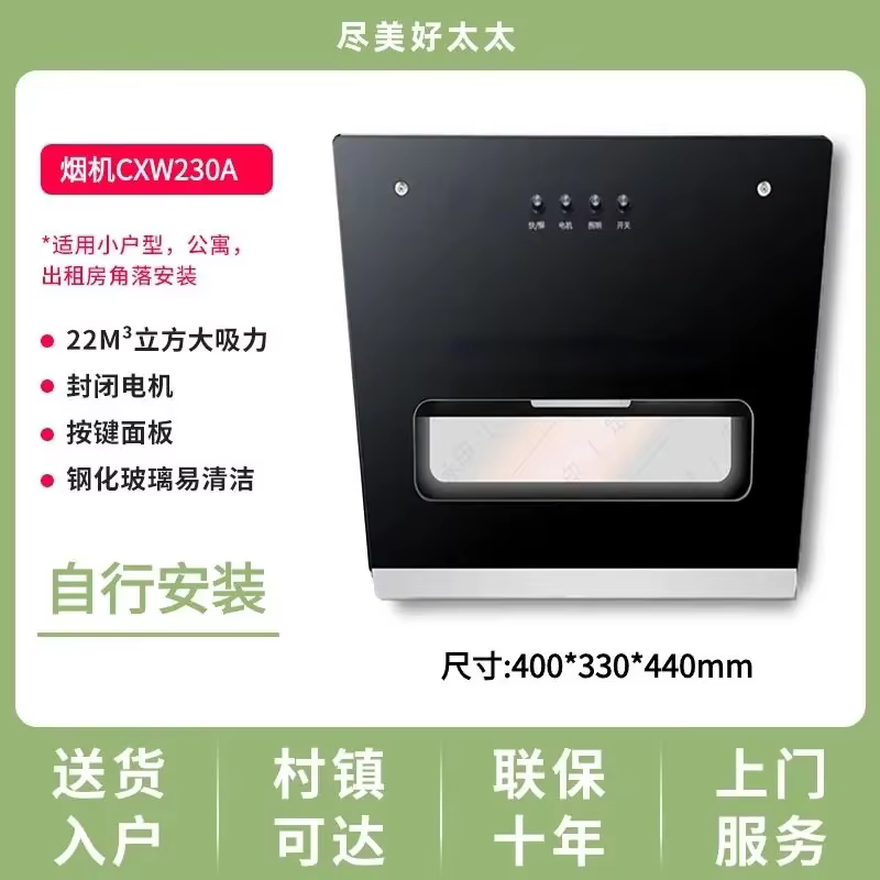 Hotte aspirante puissante 220V pour petite cuisine, sans perçage, pour appartement WDC